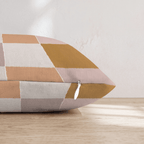 Warm Color Block Check Throw Pillow - Hillcroft Home