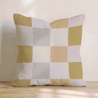 Warm Color Block Check Throw Pillow - Hillcroft Home