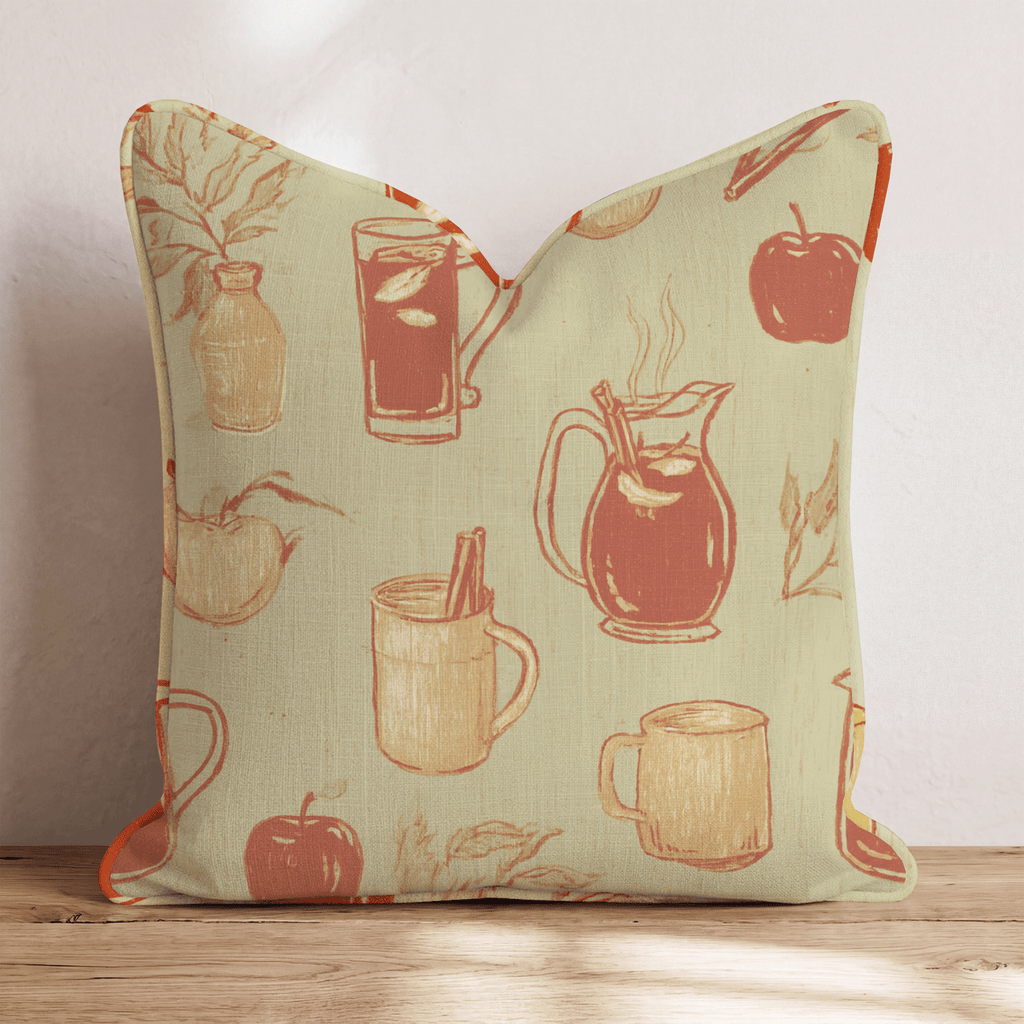 Warm Mulled Cider Throw Pillow - Hillcroft Home