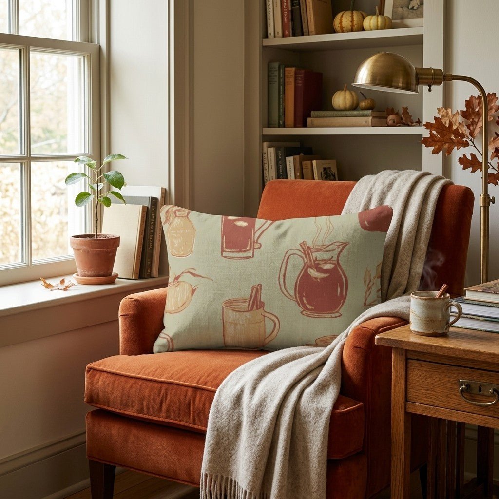 Warm Mulled Cider Throw Pillow - Hillcroft Home