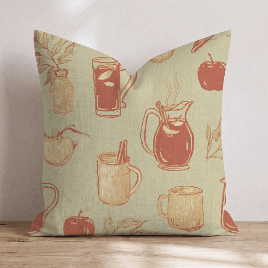 Warm Mulled Cider Throw Pillow - Hillcroft Home