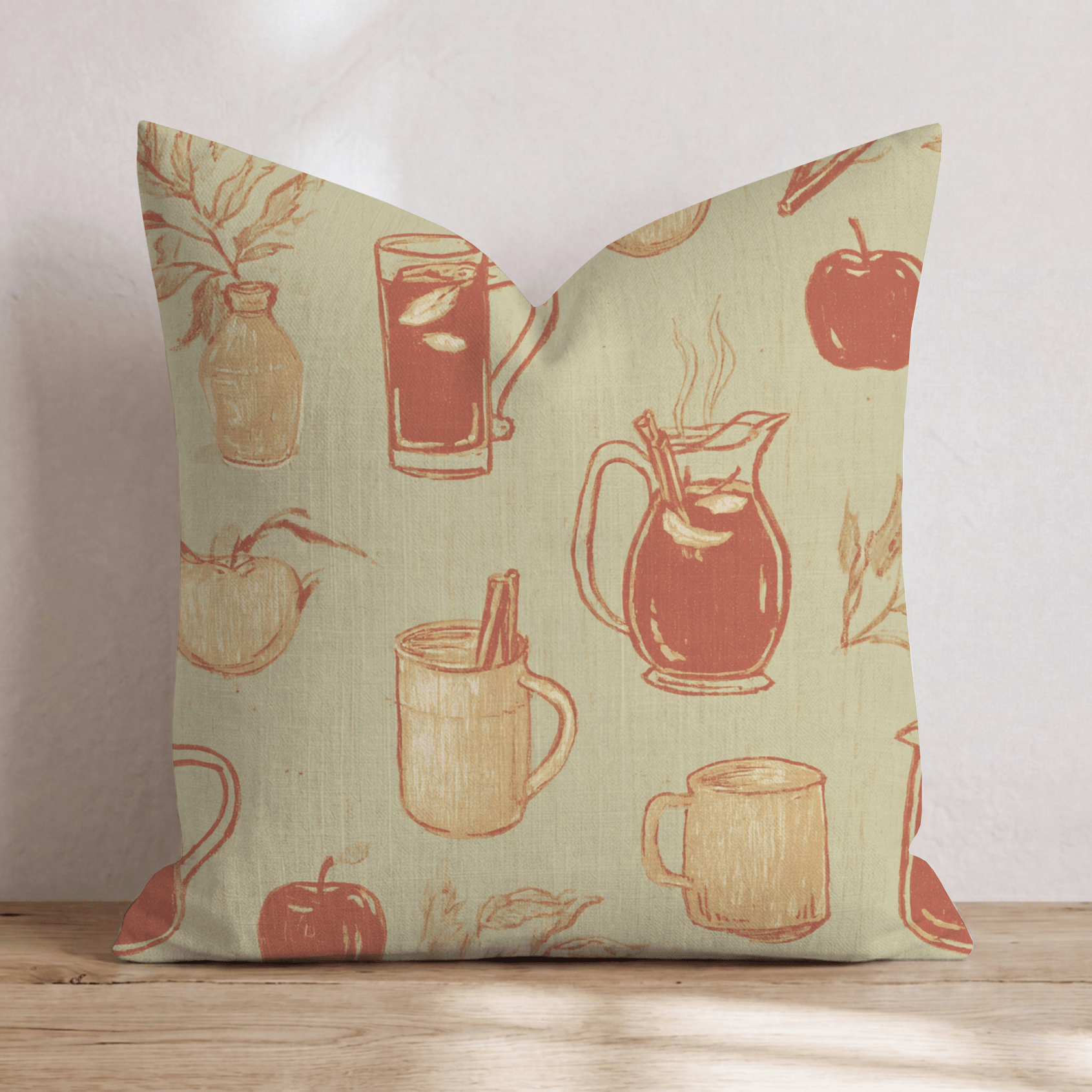 Warm Mulled Cider Throw Pillow - Hillcroft Home