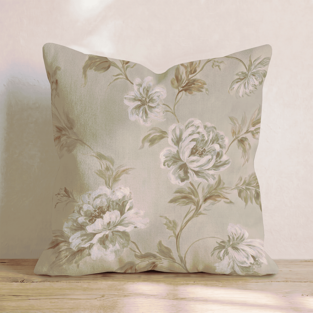 Warm Peony Vine Throw Pillow throw pillow - Hillcroft Home
