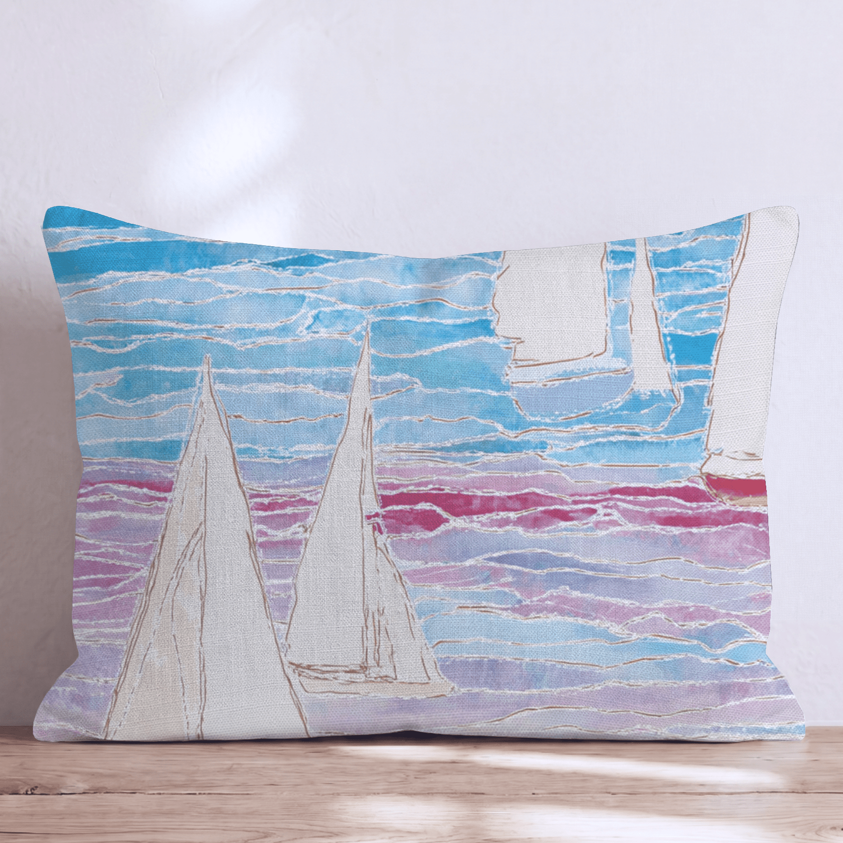 Water Lights Sailing Throw Pillow - Hillcroft Home