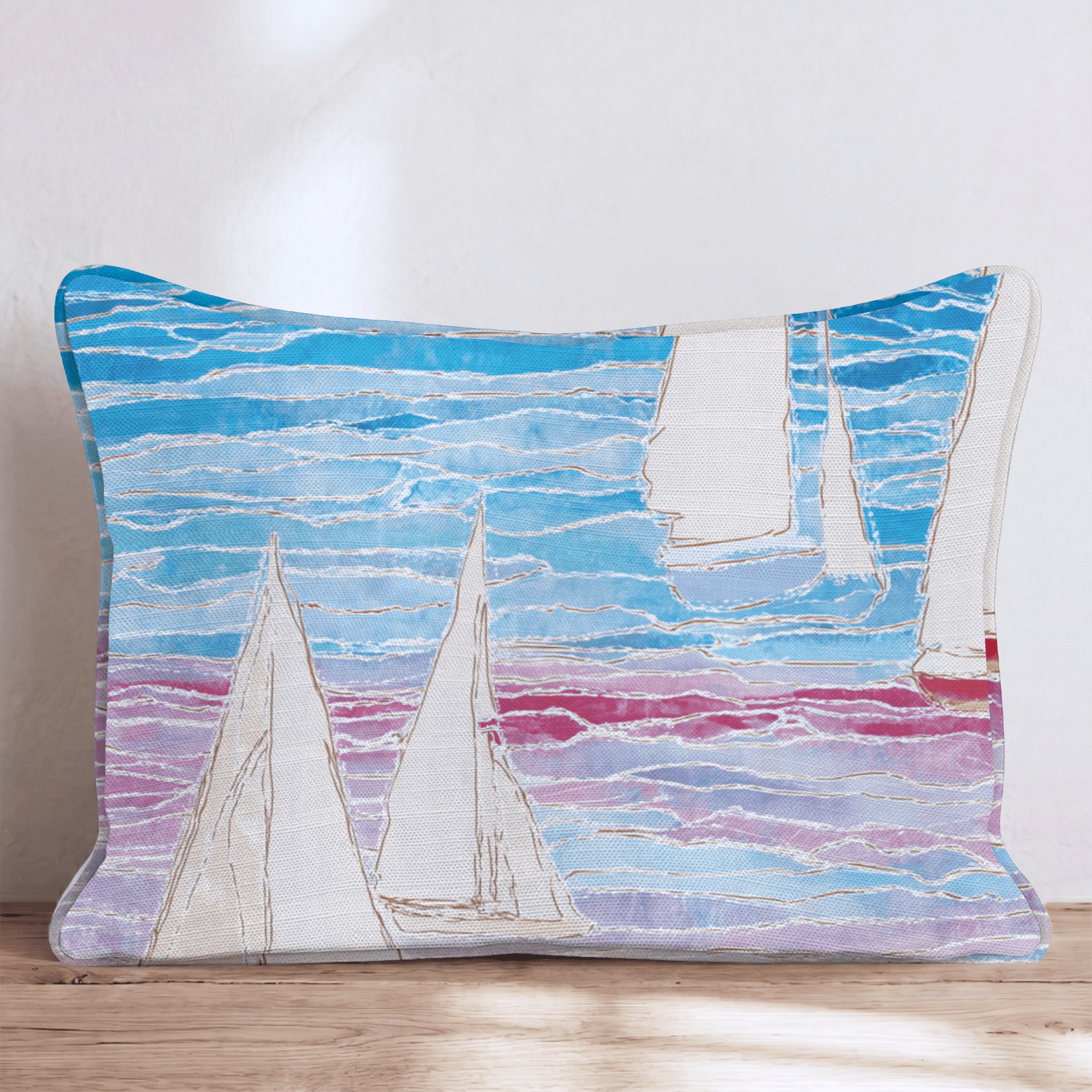 Water Lights Sailing Throw Pillow - Hillcroft Home