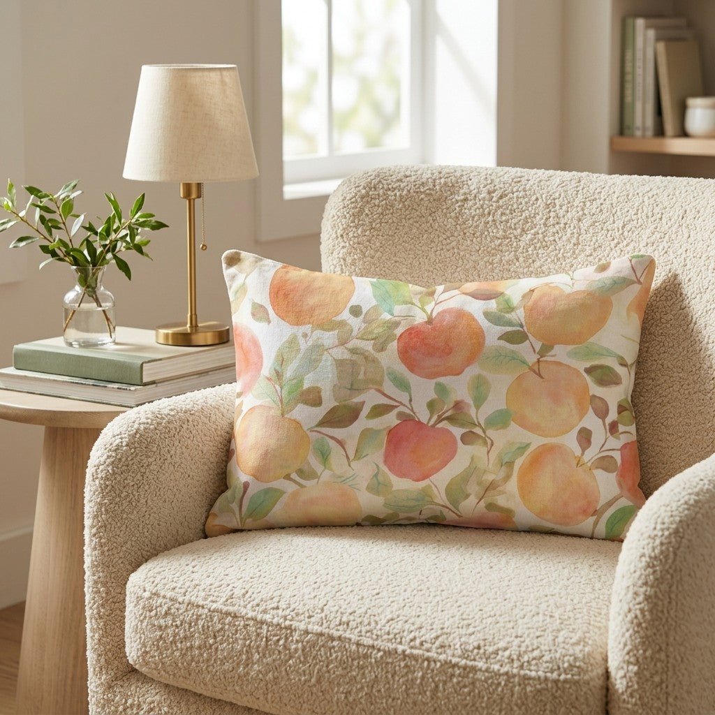 Watercolor Apple Orchard Throw Pillow - Hillcroft Home