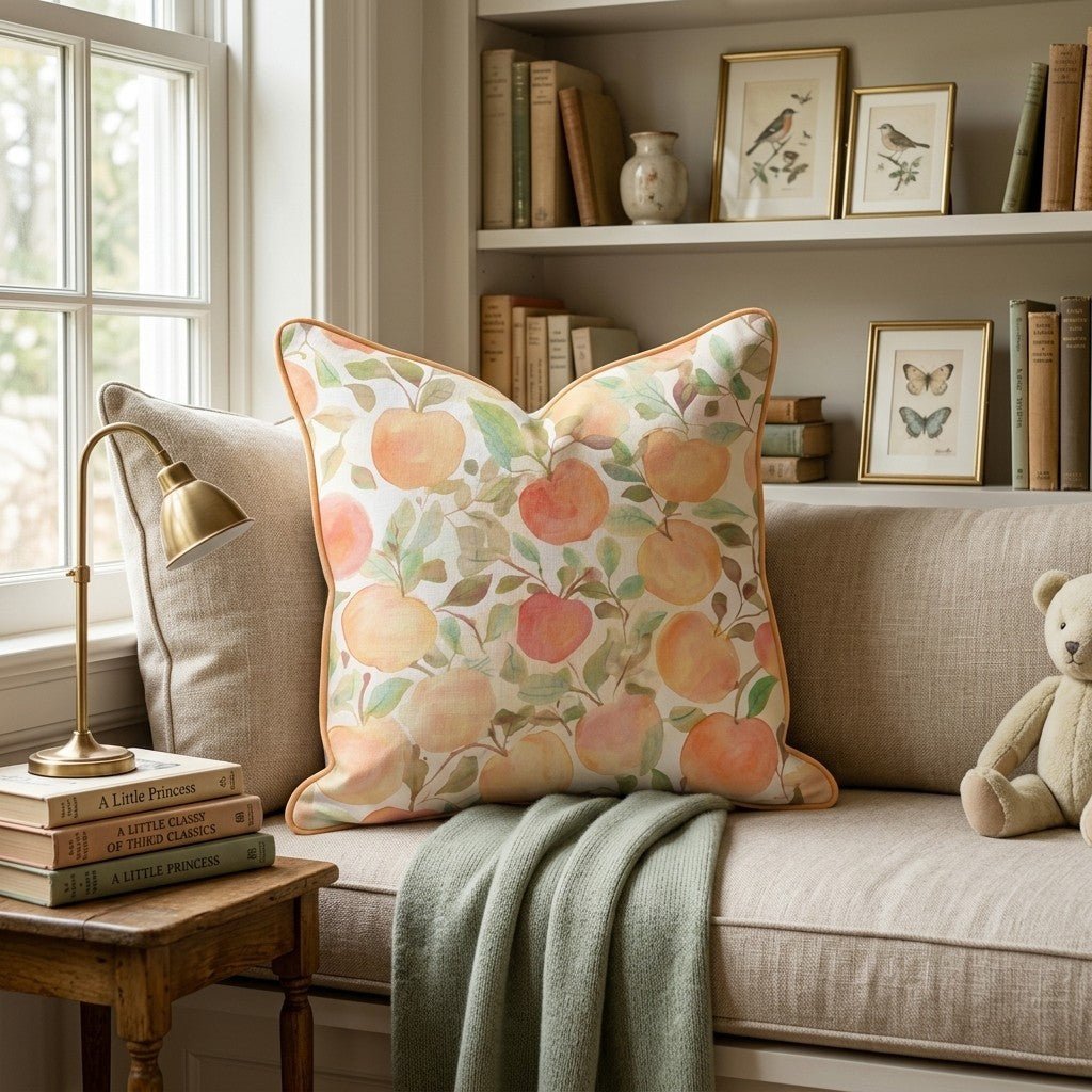 Watercolor Apple Orchard Throw Pillow - Hillcroft Home