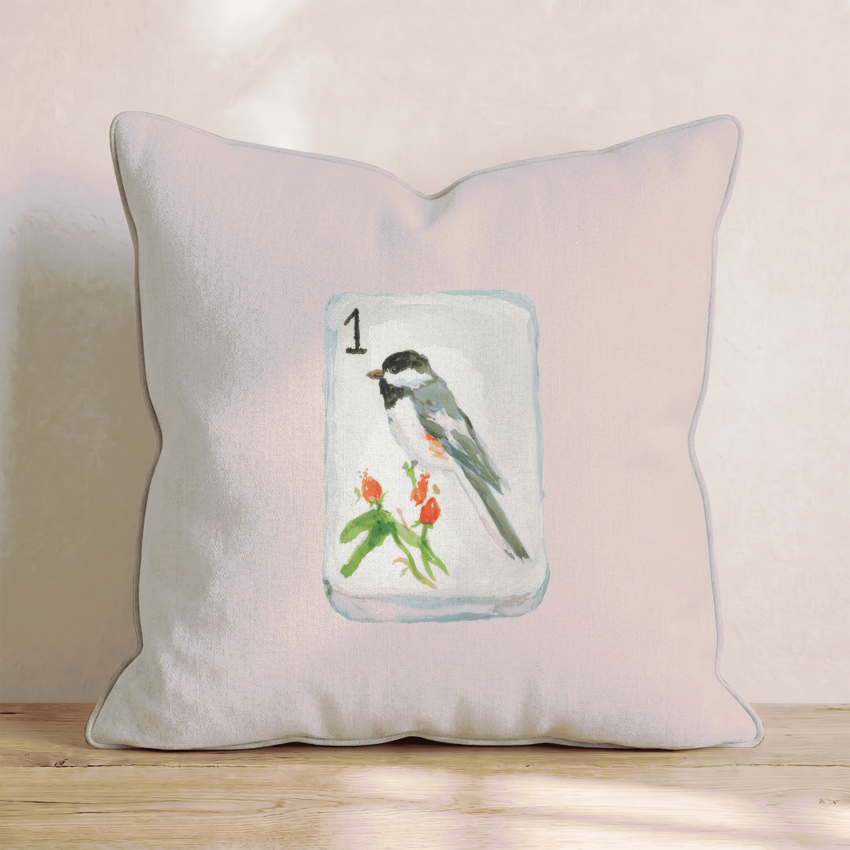 Watercolor Bam Bird Throw Pillow - Hillcroft Home