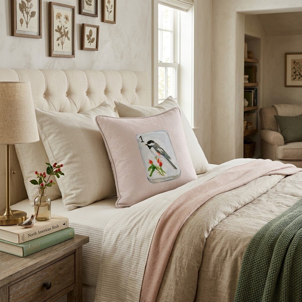 Watercolor Bam Bird Throw Pillow - Hillcroft Home