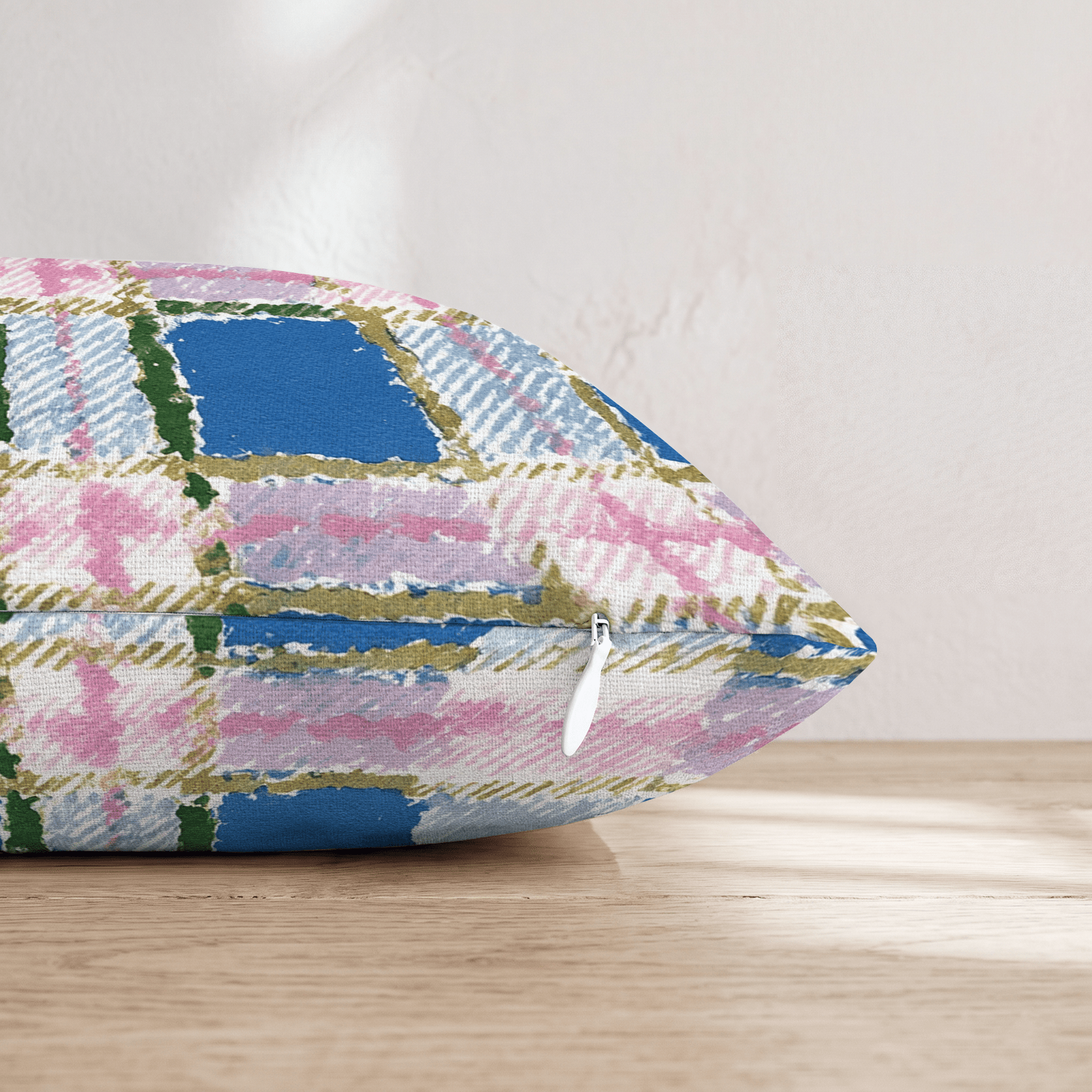 Watercolor Bliss Tartan Throw Pillow - Hillcroft Home