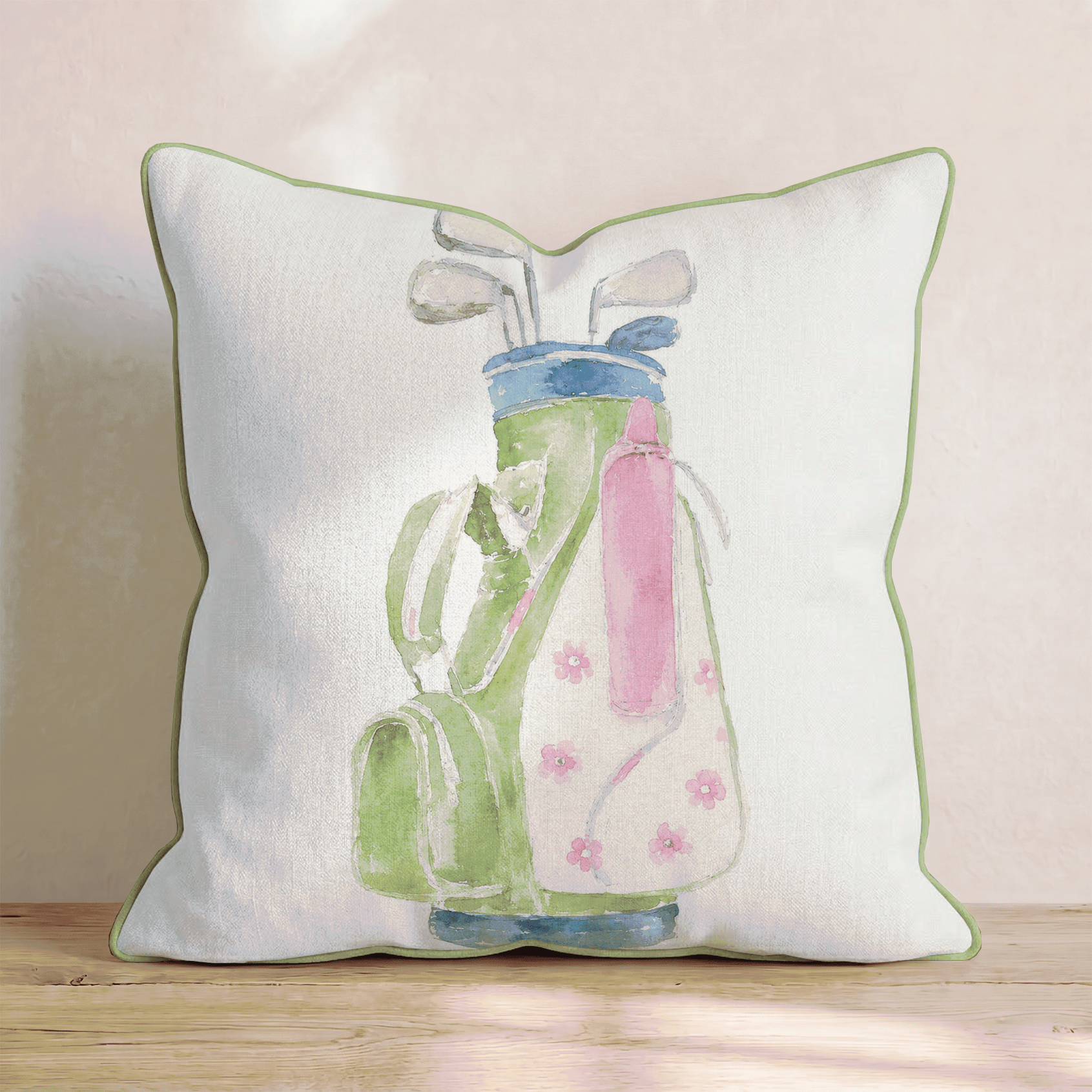 watercolor caddy graphic Throw Pillow - Hillcroft Home