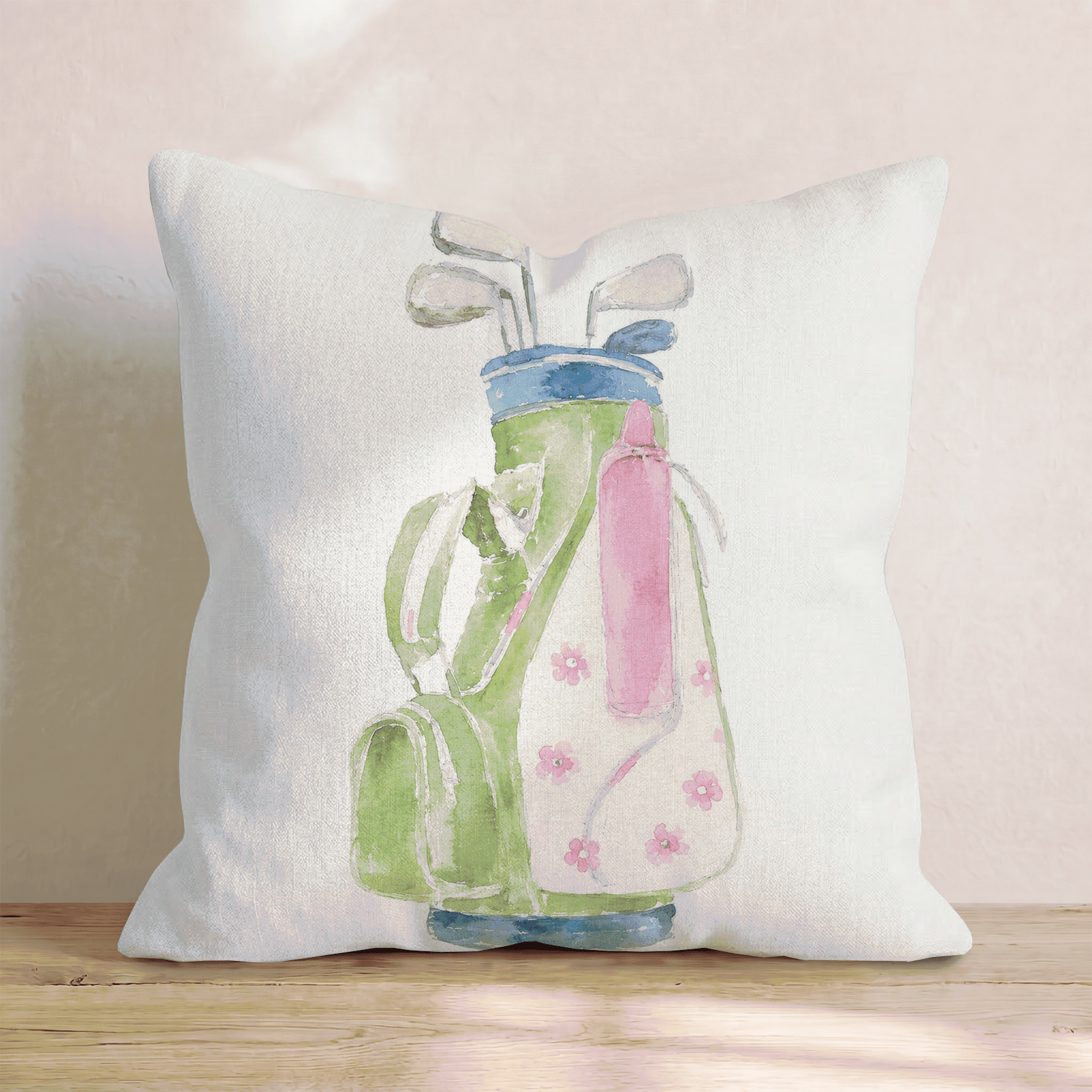 watercolor caddy graphic Throw Pillow - Hillcroft Home