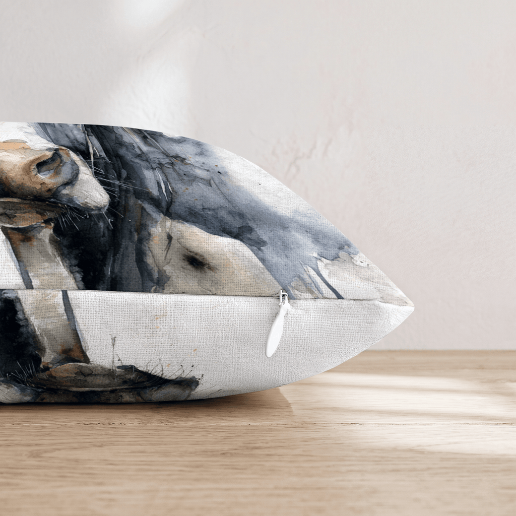 Watercolor Cow Portrait Throw Pillow - Hillcroft Home