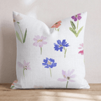 Watercolor Garden Throw Pillow - Hillcroft Home
