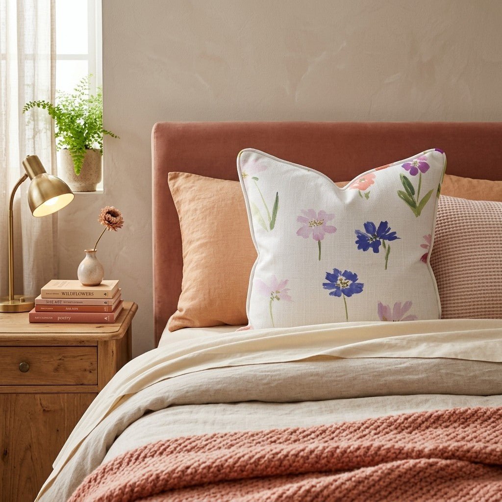 Watercolor Garden Throw Pillow - Hillcroft Home