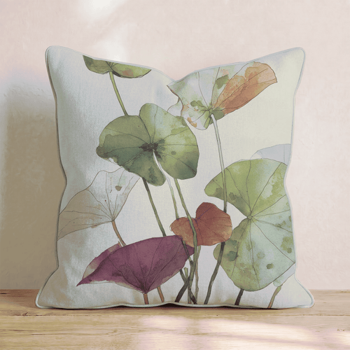 Watercolor Lily Pads Throw Pillow - Hillcroft Home