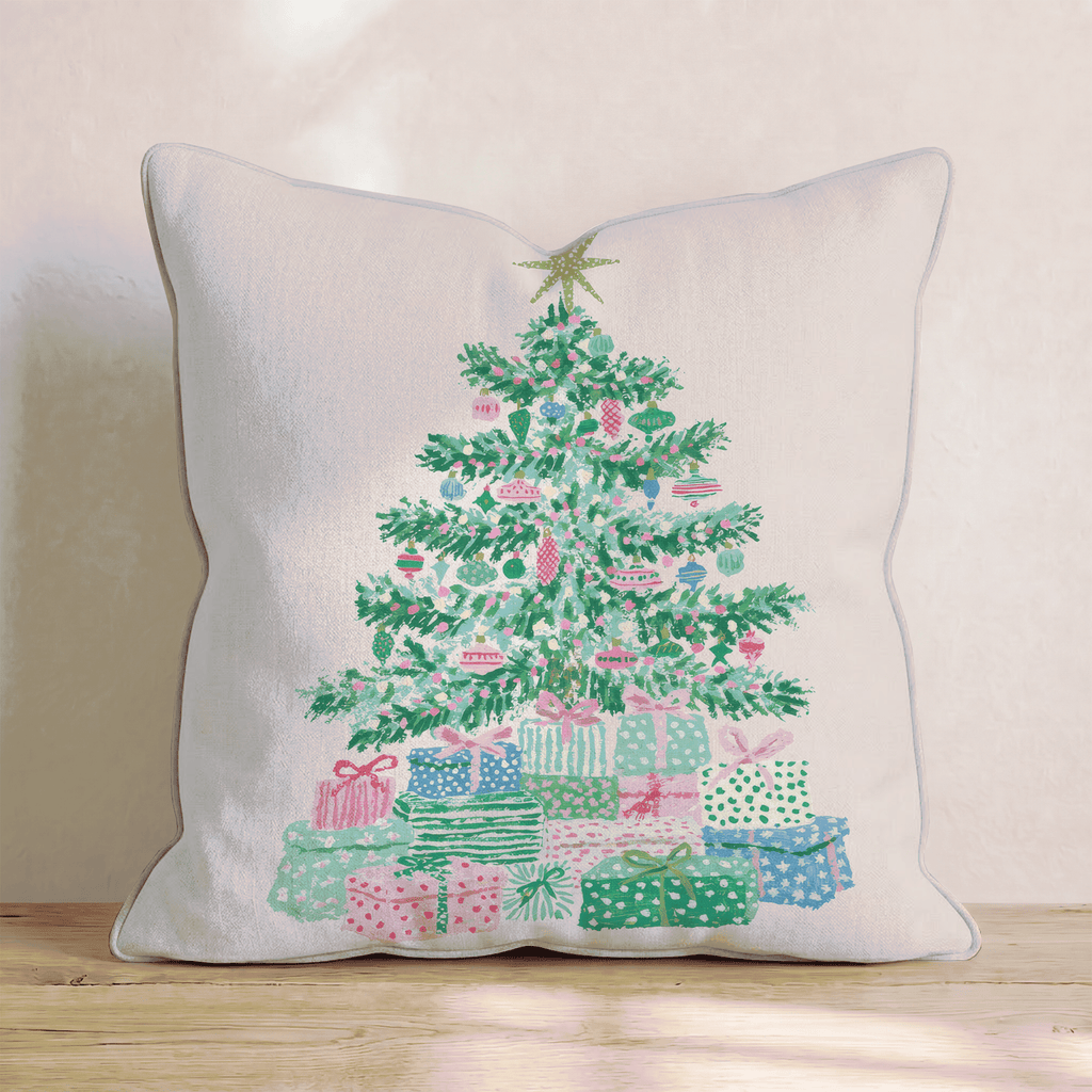 Watercolor Shell Tree Throw Pillow - Hillcroft Home