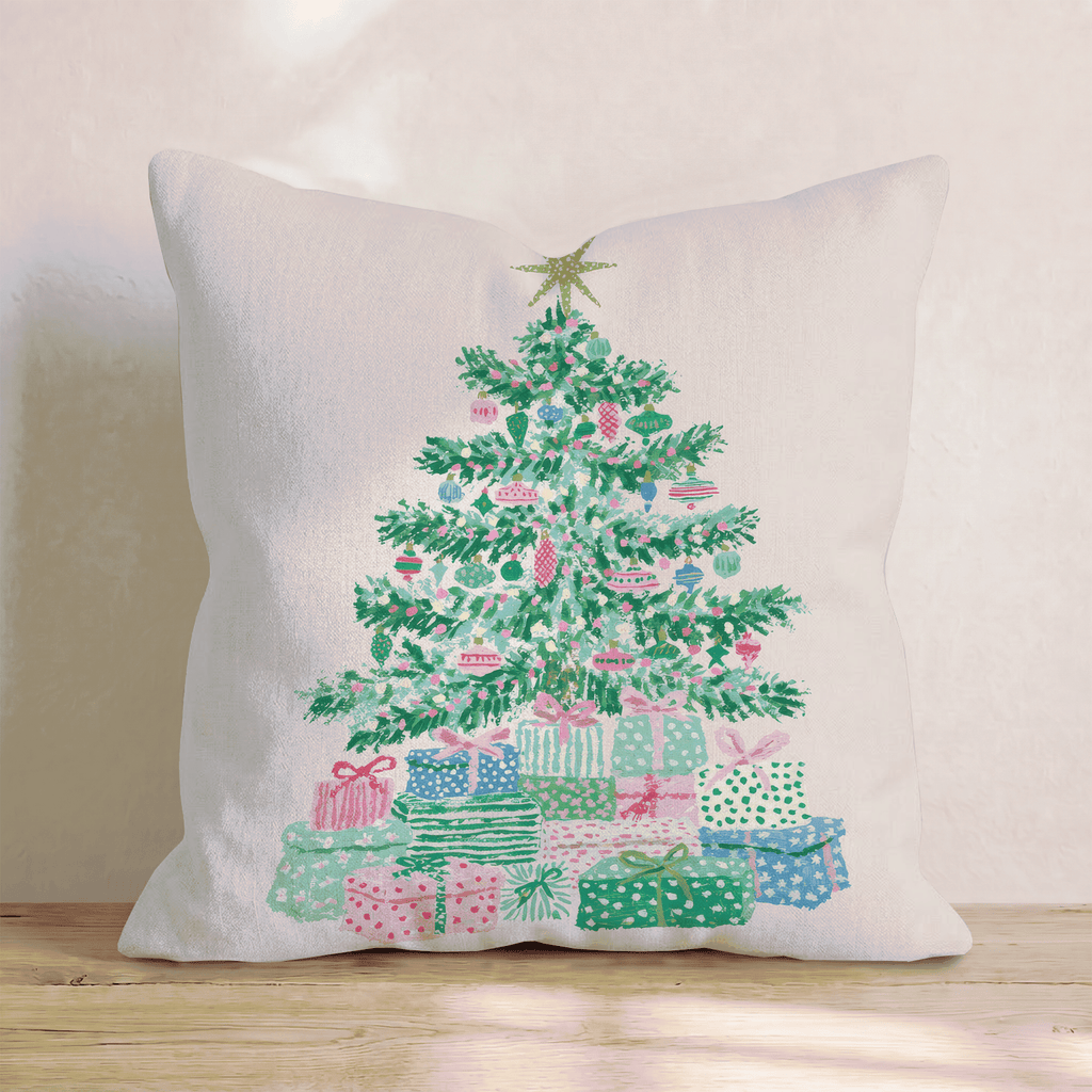 Watercolor Shell Tree Throw Pillow - Hillcroft Home