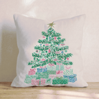 Watercolor Shell Tree Throw Pillow - Hillcroft Home