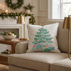 Watercolor Shell Tree Throw Pillow throw pillow - Hillcroft Home