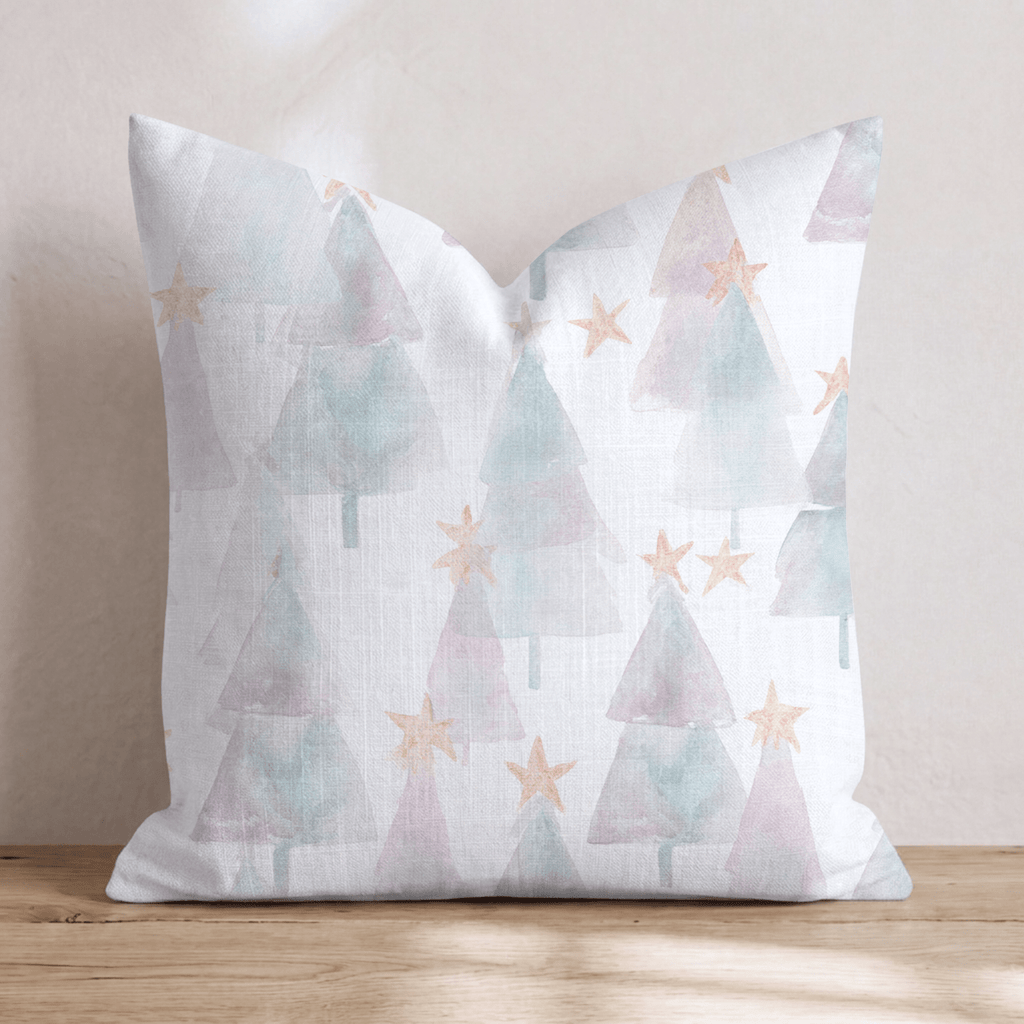 Watercolor Star Trees Throw Pillow - Hillcroft Home