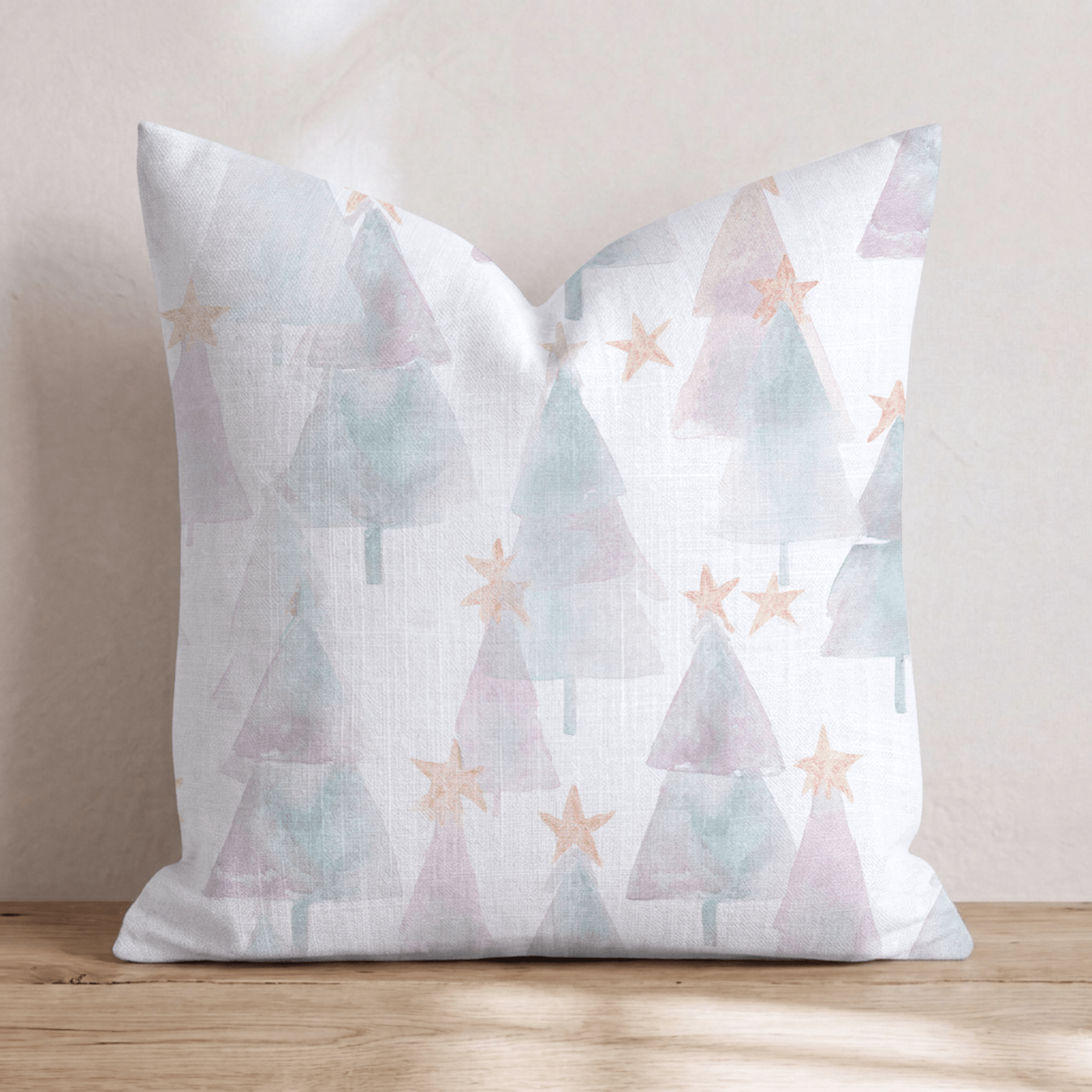 Watercolor Star Trees Throw Pillow - Hillcroft Home