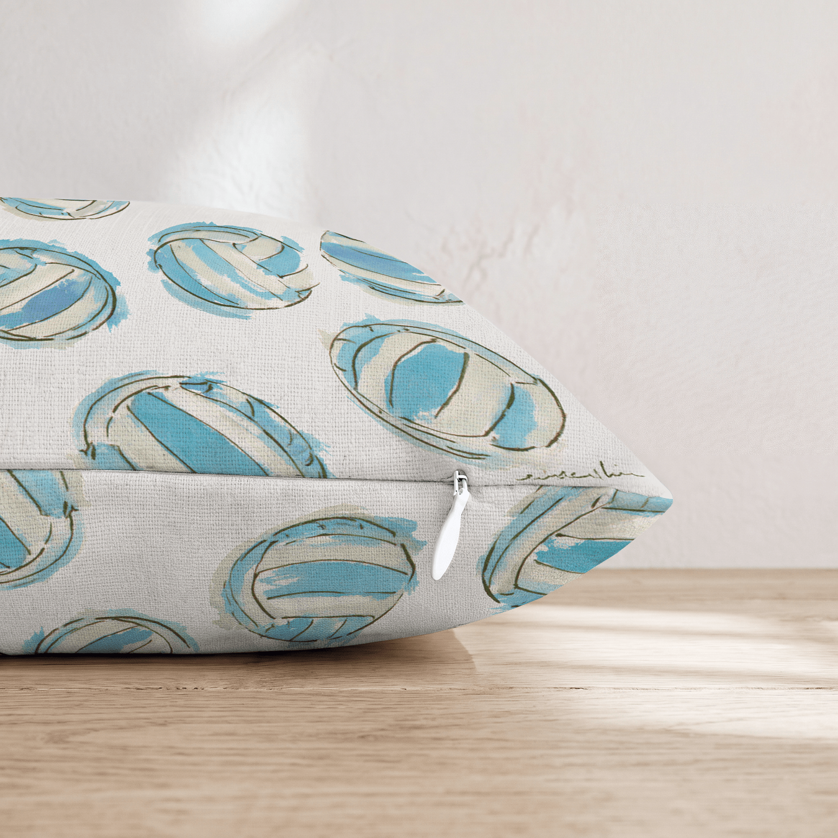Watercolor Volleyball Throw Pillow - Hillcroft Home