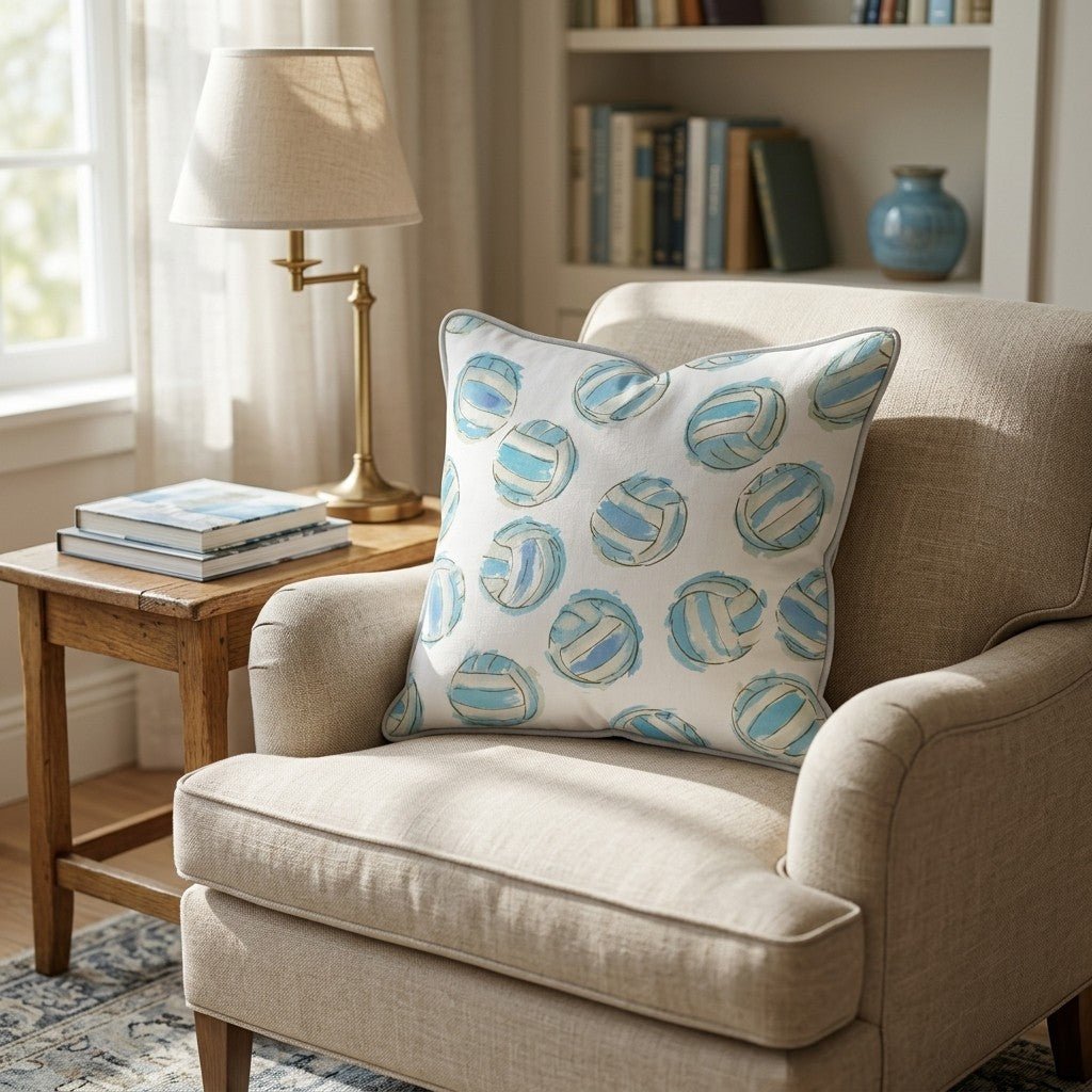 Watercolor Volleyball Throw Pillow - Hillcroft Home