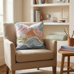 Watercolor Waves Throw Pillow - Hillcroft Home