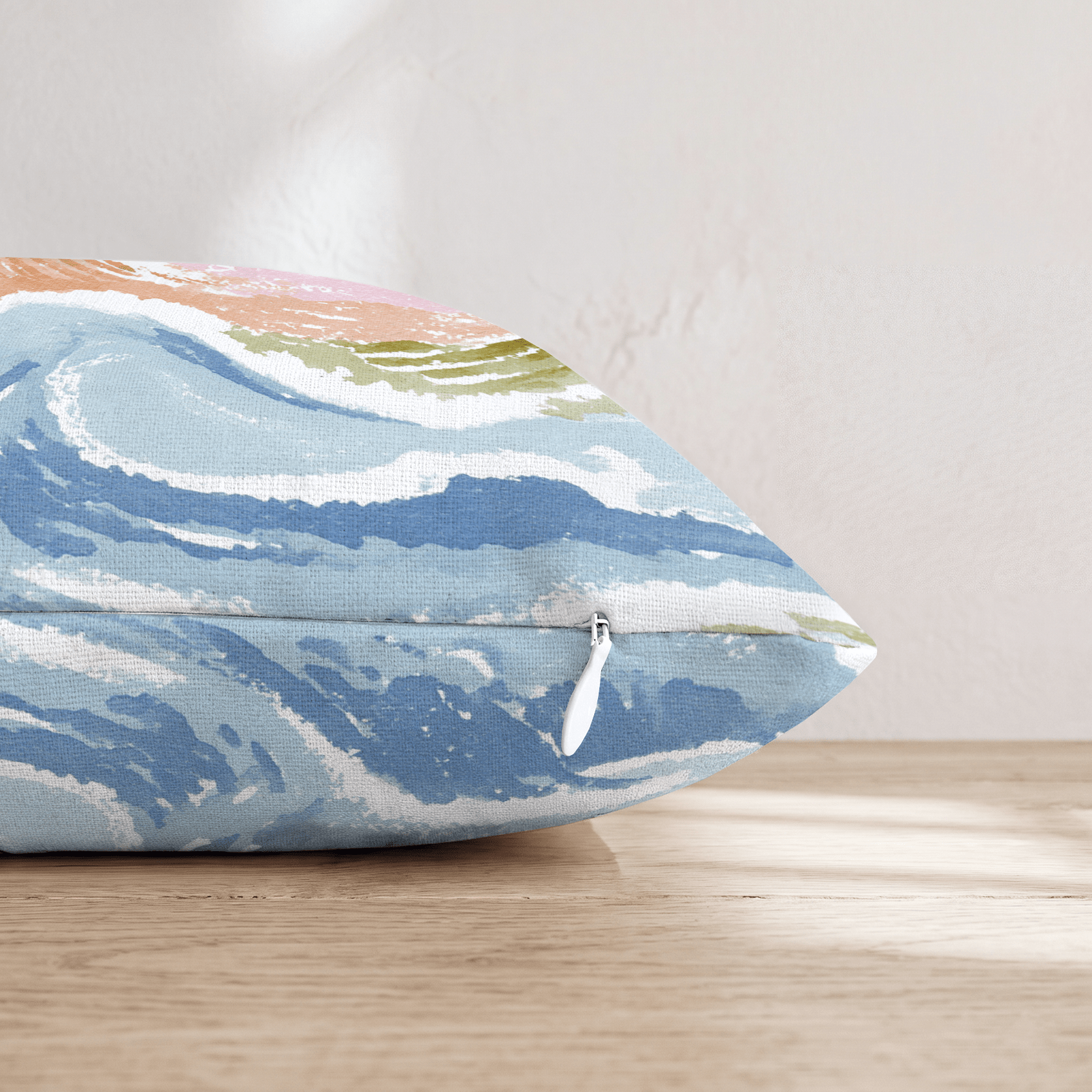 Watercolor Waves Throw Pillow - Hillcroft Home