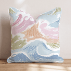 Watercolor Waves Throw Pillow - Hillcroft Home