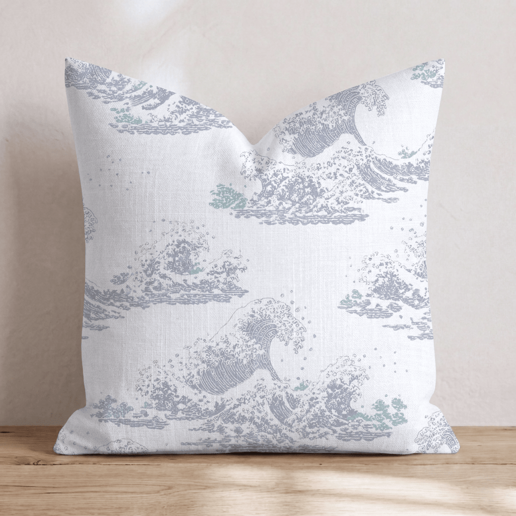 Wave Print Throw Pillow - Hillcroft Home