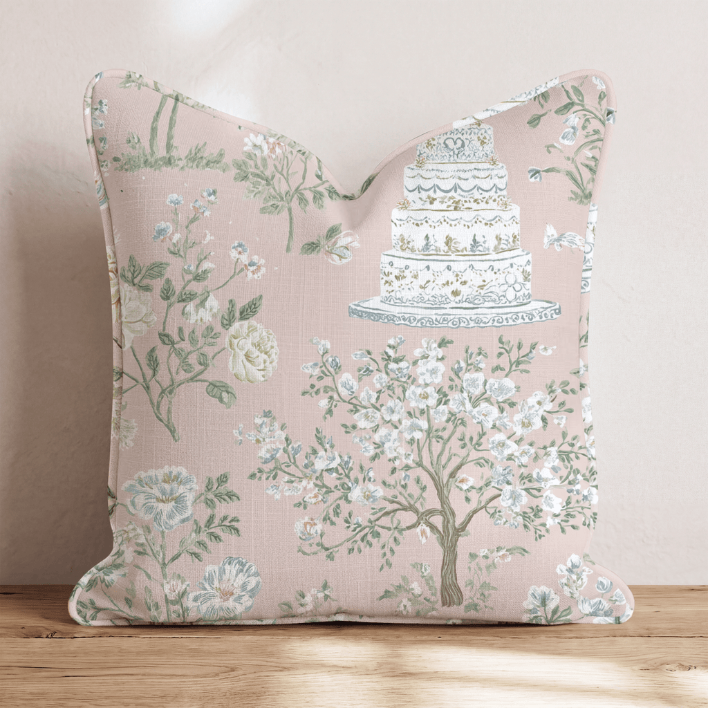 Wedding Cake Toile Throw Pillow - Hillcroft Home