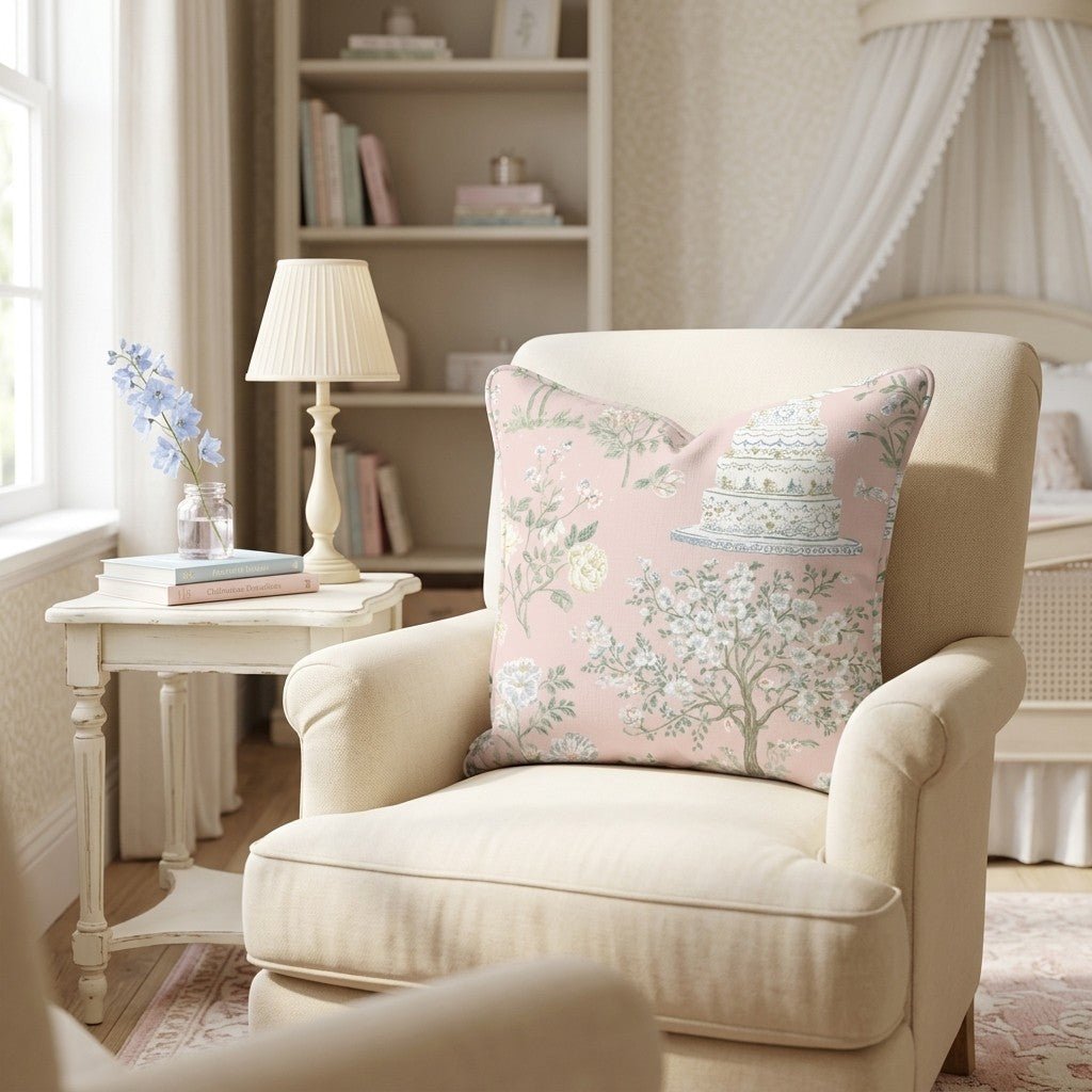 Wedding Cake Toile Throw Pillow - Hillcroft Home