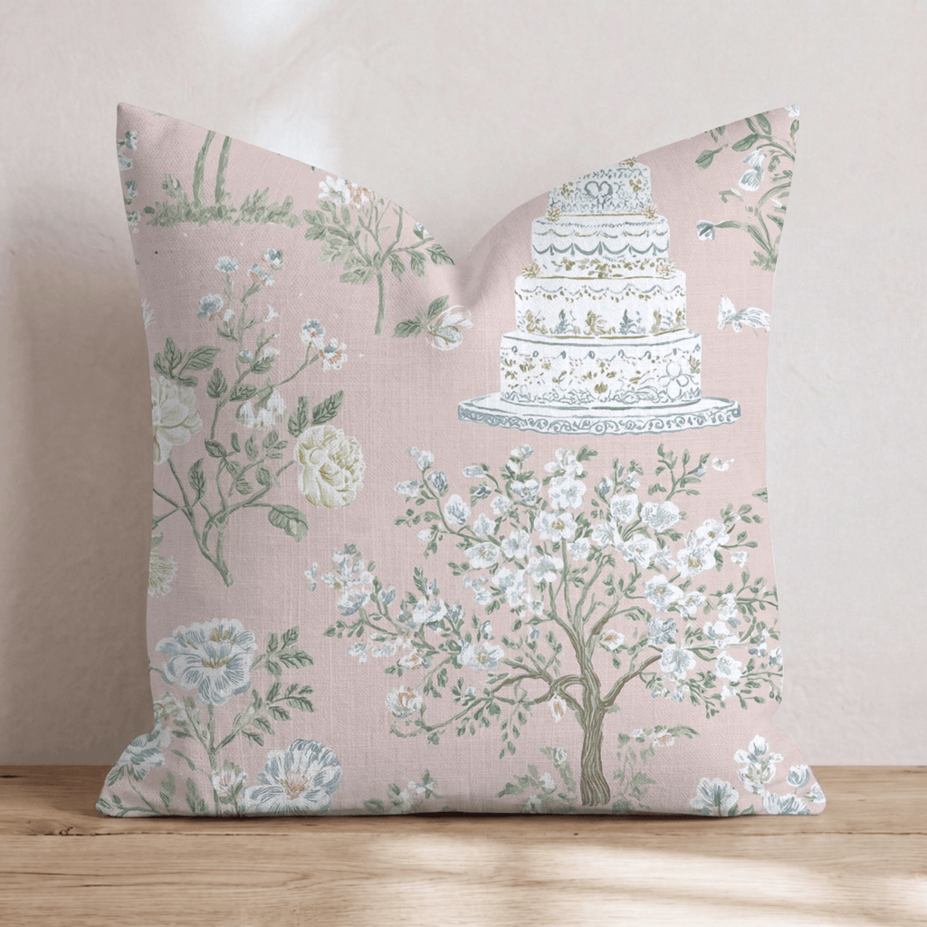 Wedding Cake Toile Throw Pillow - Hillcroft Home