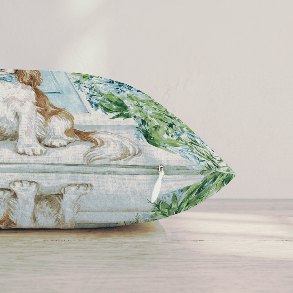 Welcome Home Cavalier King Charles Spaniel Throw Pillow throw pillow - Hillcroft Home