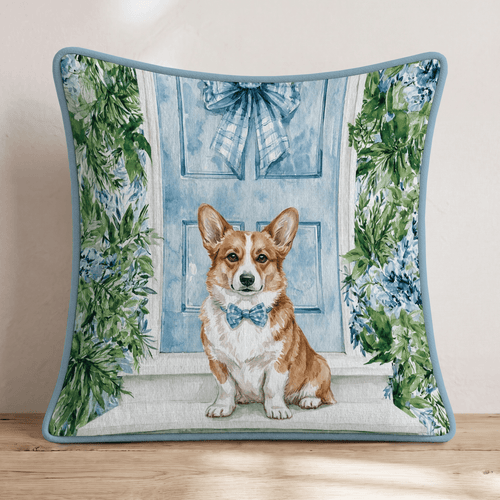 Welcome Home Corgi Throw Pillow - Hillcroft Home