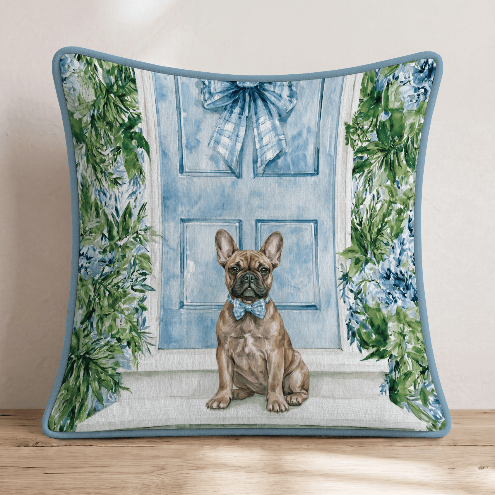 Welcome Home French Bulldog Throw Pillow - Hillcroft Home