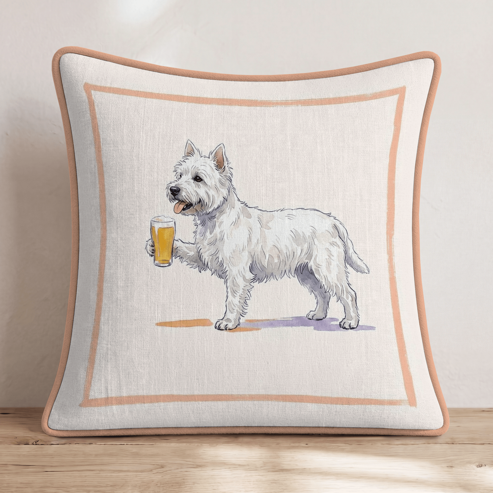 West Highland Terrier Lager Throw Pillow - Hillcroft Home