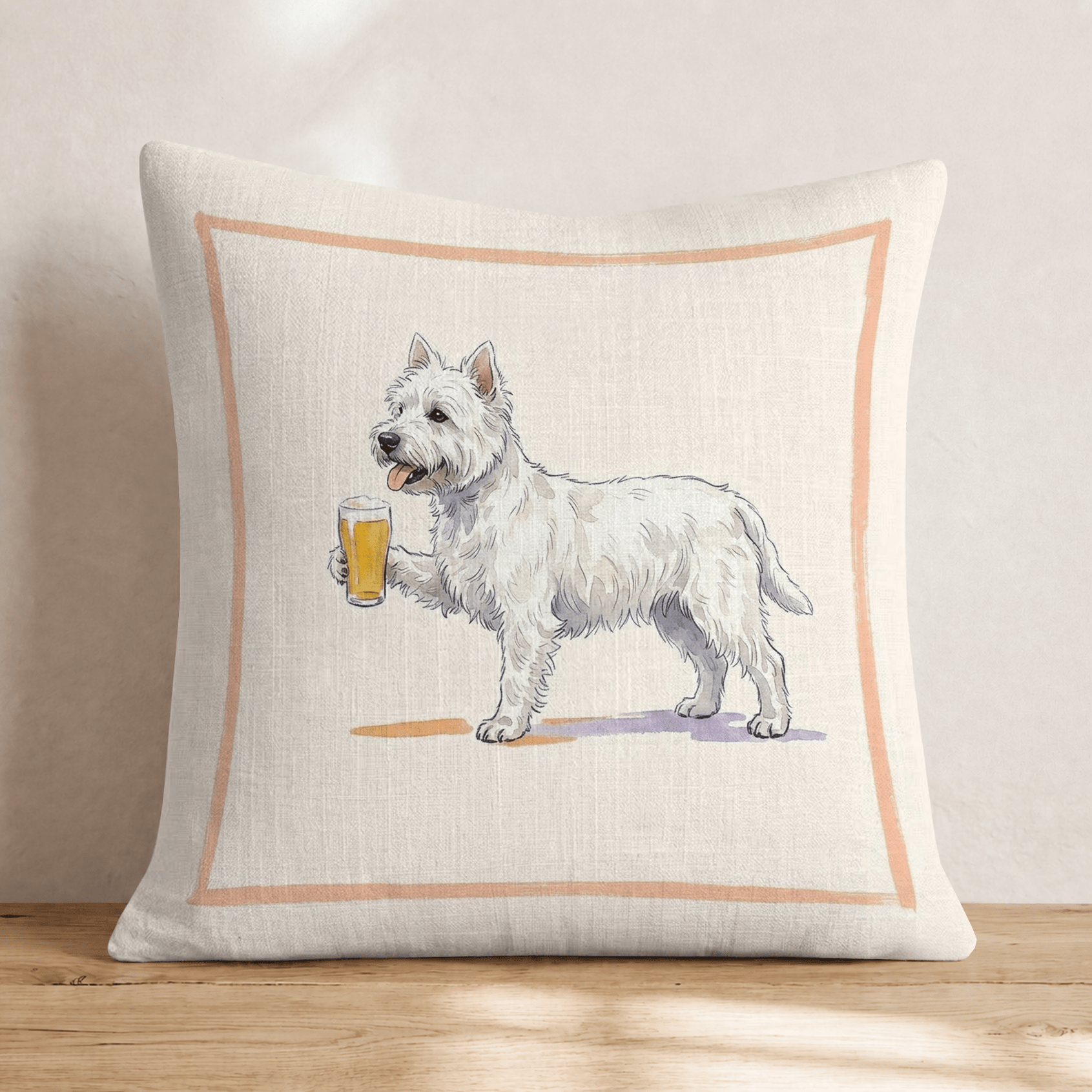 West Highland Terrier Lager Throw Pillow - Hillcroft Home