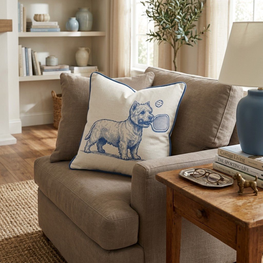 West Highland Terrier Pickleball Throw Pillow - Hillcroft Home