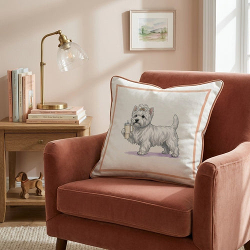 West Highland Terrier Tumbler Throw Pillow - Hillcroft Home