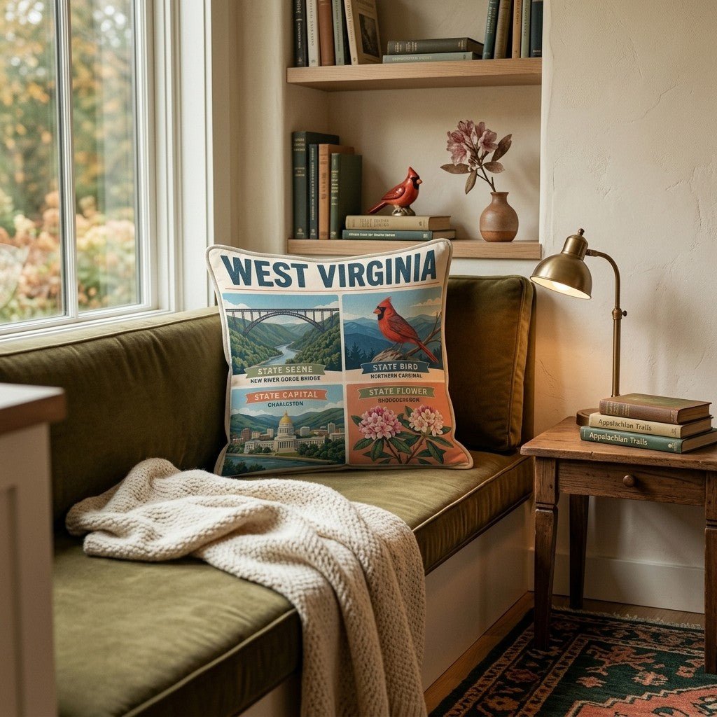 West Virginia State Symbol Throw Pillow - Hillcroft Home