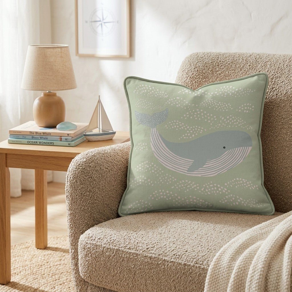 Whale Hello Throw Pillow - Hillcroft Home