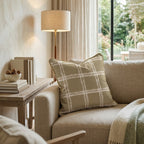 Wheat Plaid Throw Pillow - Hillcroft Home