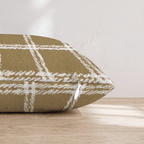 Wheat Plaid Throw Pillow - Hillcroft Home