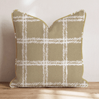 Wheat Plaid Throw Pillow - Hillcroft Home