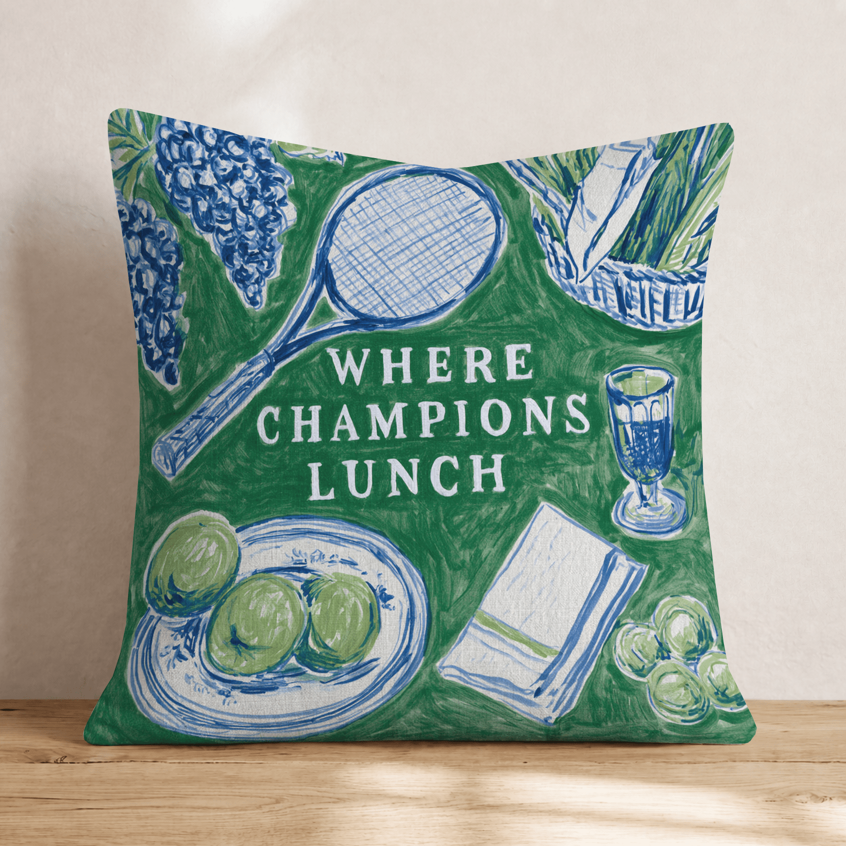 Where Champions Lunch Throw Pillow - Hillcroft Home