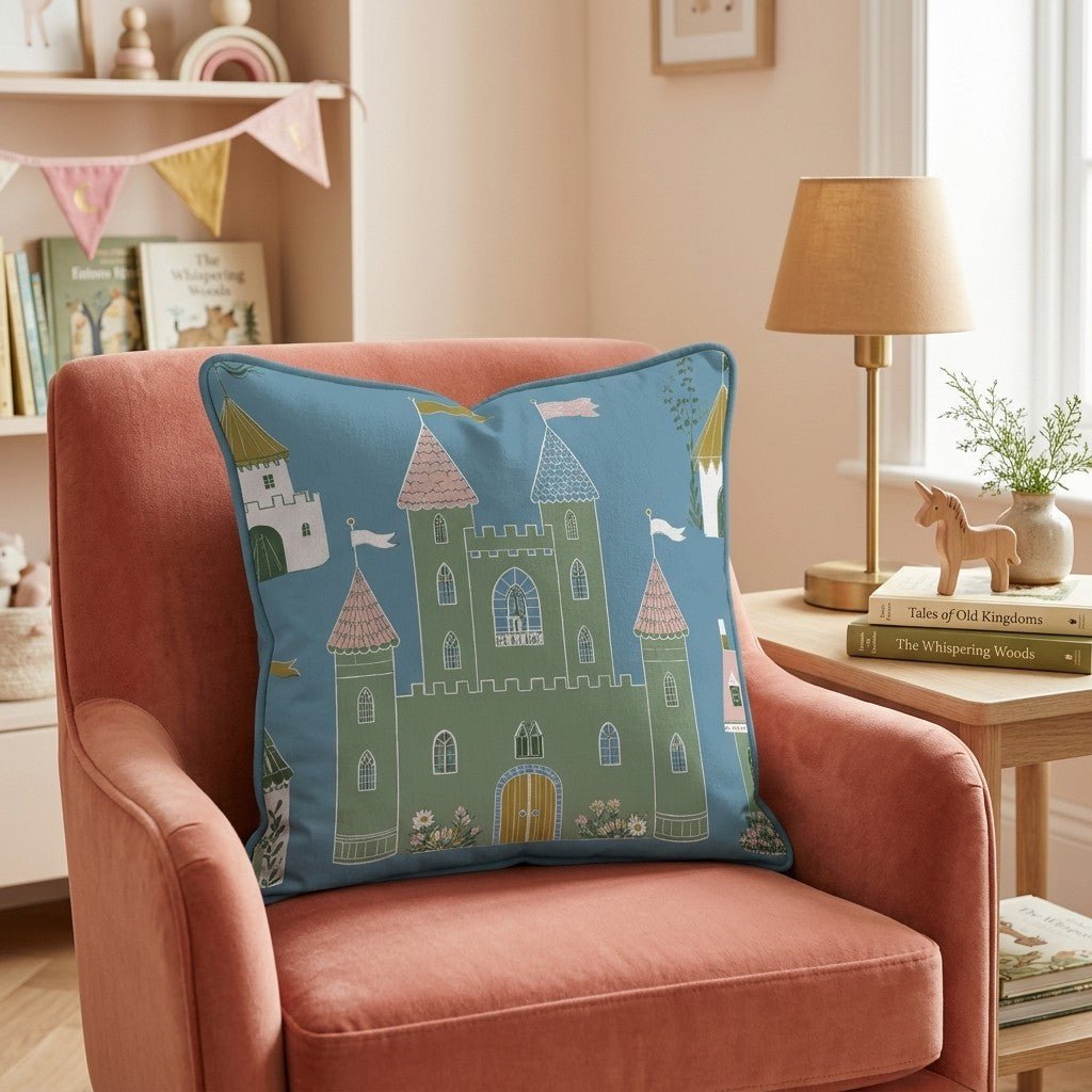 Whimsical Castle Throw Pillow - Hillcroft Home