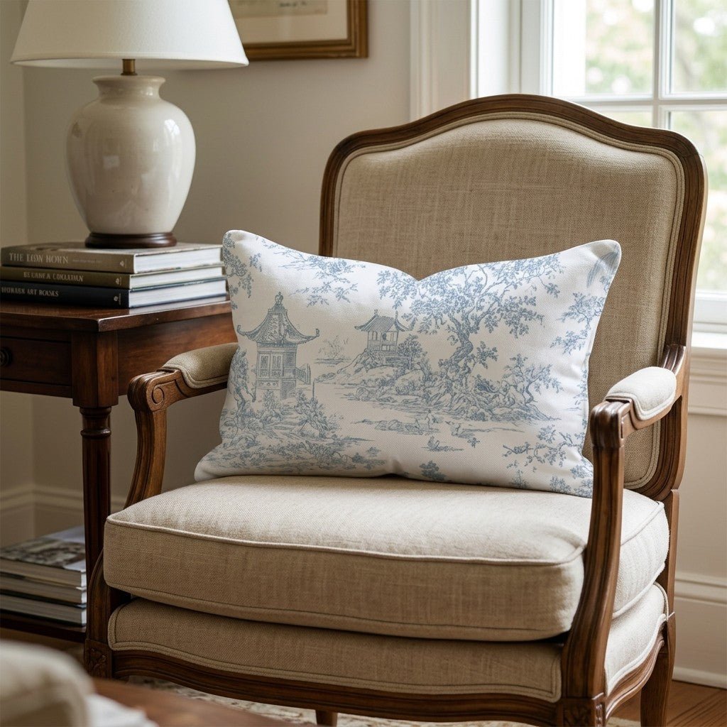 Whimsical Garden Toile Throw Pillow - Hillcroft Home